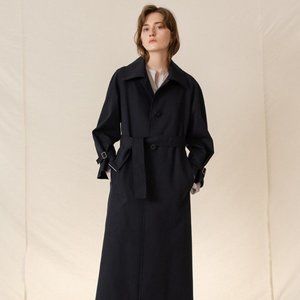Kindersalmon Dark Navy Trench Coat